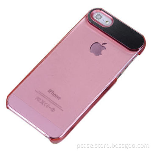 Nice PC phone case with aluminum on top for decoration, suitable for iPhone